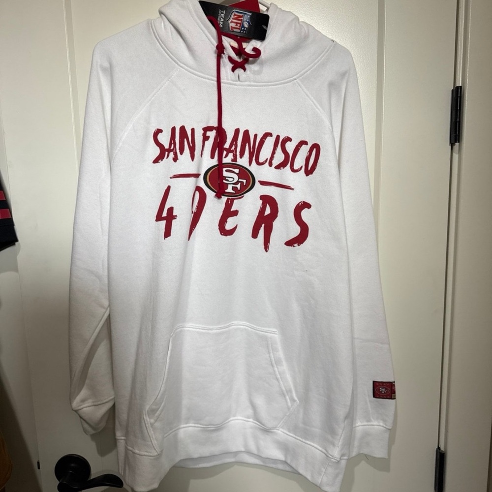 NFL San Francisco 49ers White and Red Hoodie